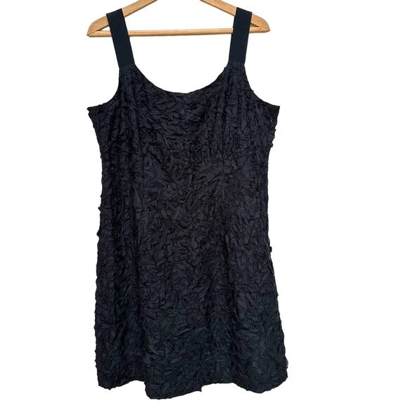 EILEEN FISHER Crinkle Silk Dress - Size 12 - 100% Silk - Picture 1 of 8